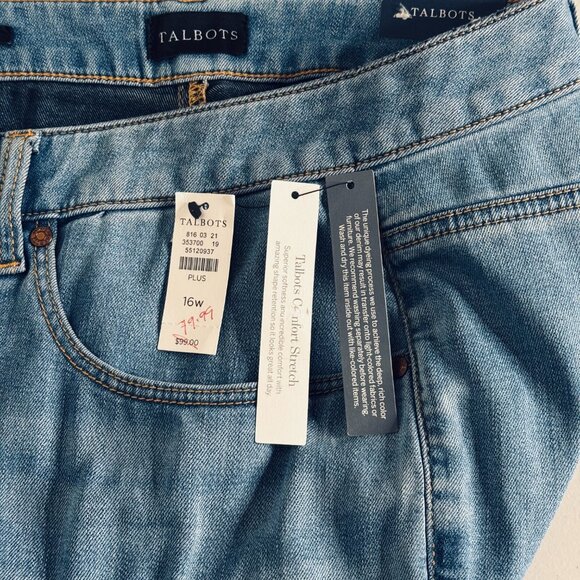 NWT Talbots Jeans Woman's 16W Plus Denim High Waist Straight Leg Denim - Picture 6 of 15